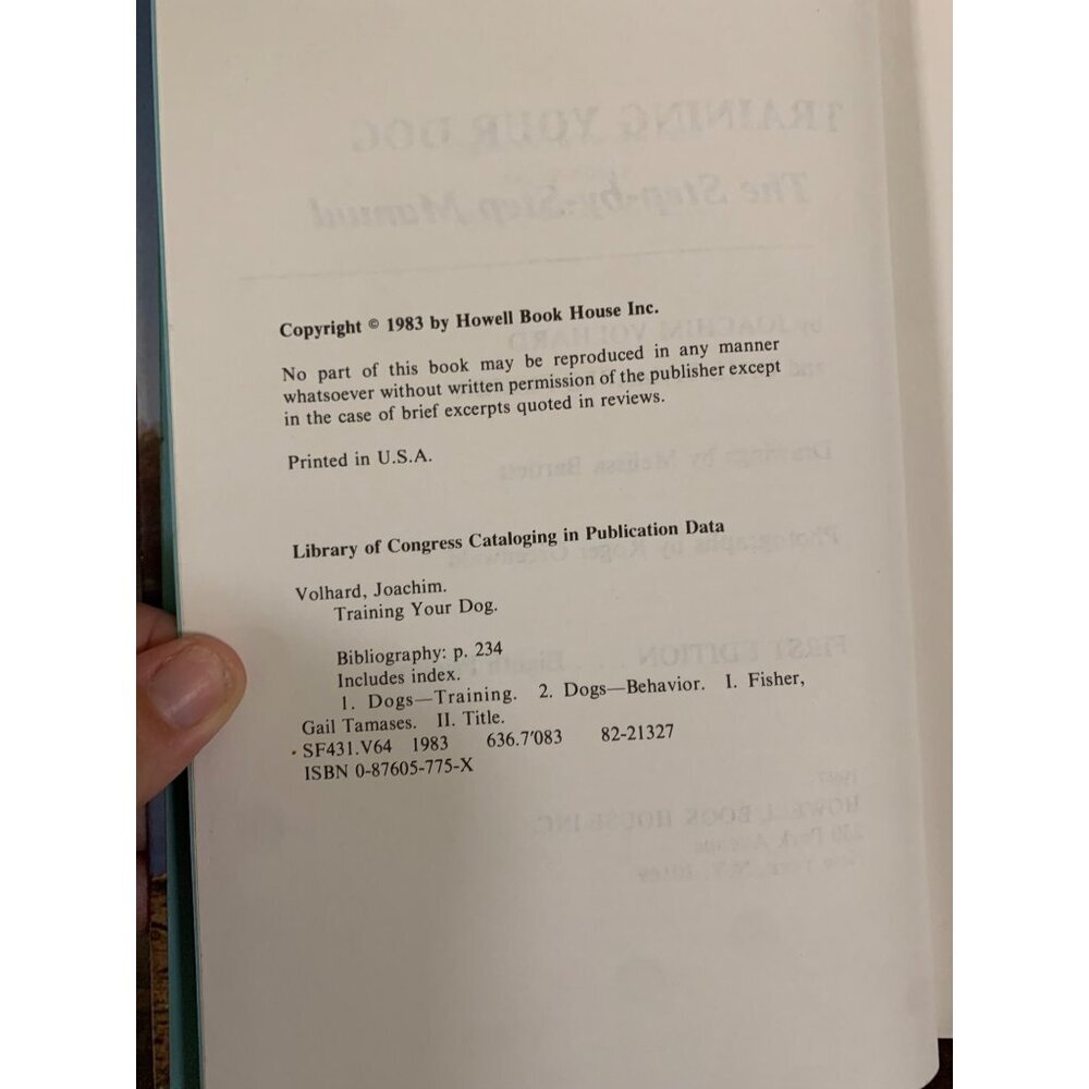 Training Your Dog: The Step-by-Step Manual Hardcover 1983 Joachim Volhard LS15 - Picture 7 of 9